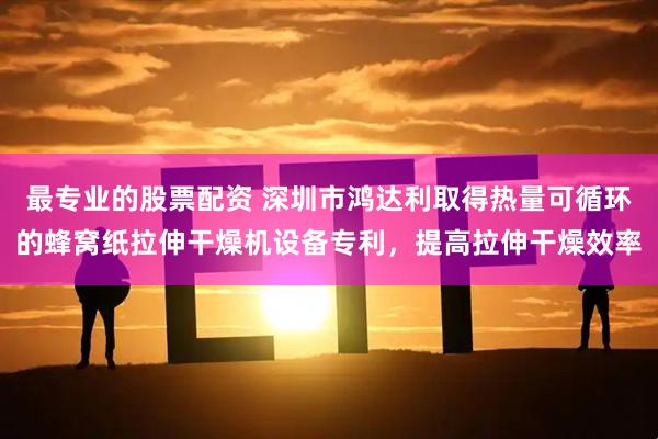 最专业的股票配资 深圳市鸿达利取得热量可循环的蜂窝纸拉伸干燥机设备专利，提高拉伸干燥效率