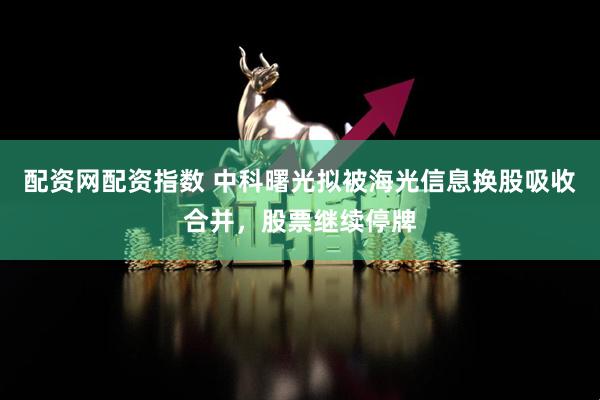 配资网配资指数 中科曙光拟被海光信息换股吸收合并,股票继续停牌